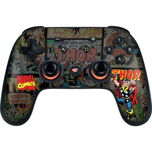 Marvel Classic Comics The Mighty Thor Vintage Google Stadia Controller Skin